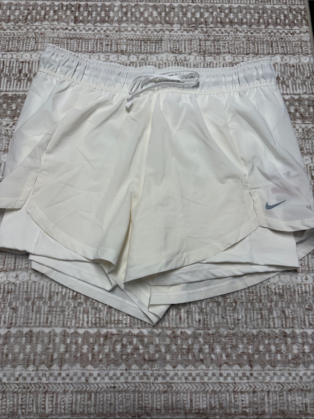 Nike Cream Layered Athletic Shorts